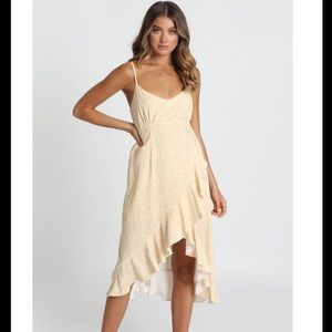 Showpo Floral yellow high low dress
